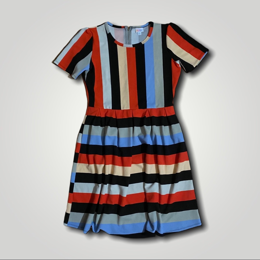LULAROE skater style colorblock dress SZ 2X